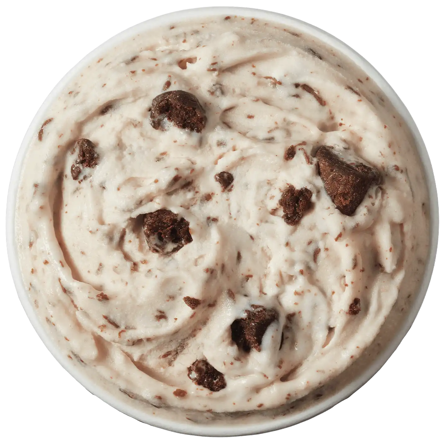 Crema de Avellana Brownie Blizzard de DQ con cuchara roja.